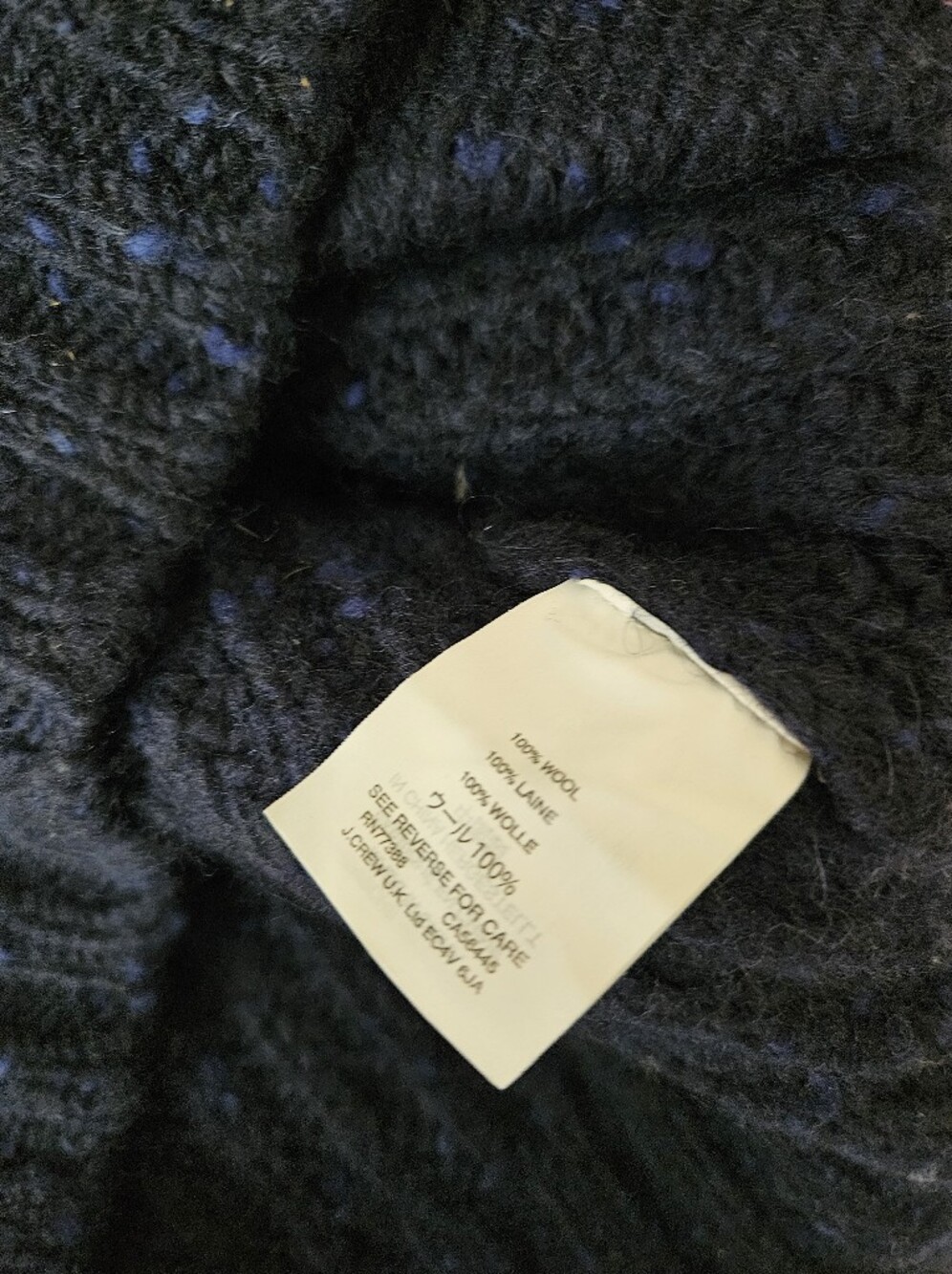 Navy Donegal Wool Shawl Collar Cardigan - Picture 3 of 13